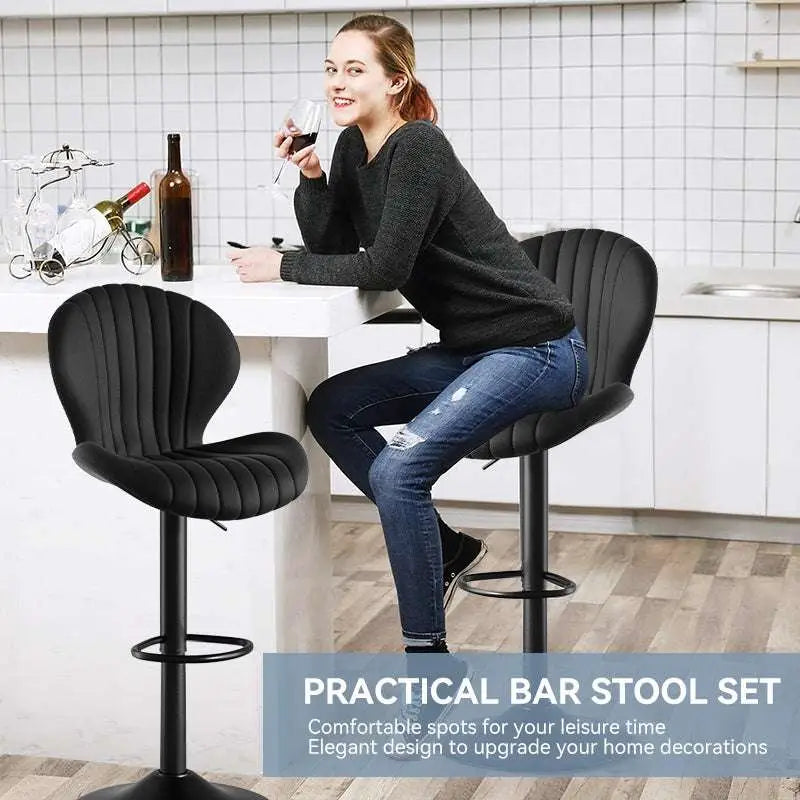 Quilted Cream Velvet Bar Stools with Ultimate Comfort