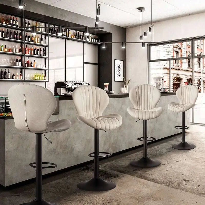 Quilted Cream Velvet Bar Stools with Ultimate Comfort