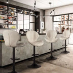 Quilted Cream Velvet Bar Stools with Ultimate Comfort