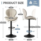Quilted Cream Velvet Bar Stools with Ultimate Comfort