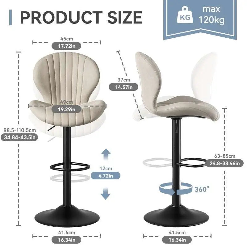 Quilted Cream Velvet Bar Stools with Ultimate Comfort