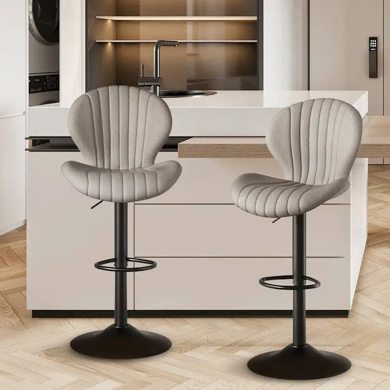 Quilted Cream Velvet Bar Stools with Ultimate Comfort