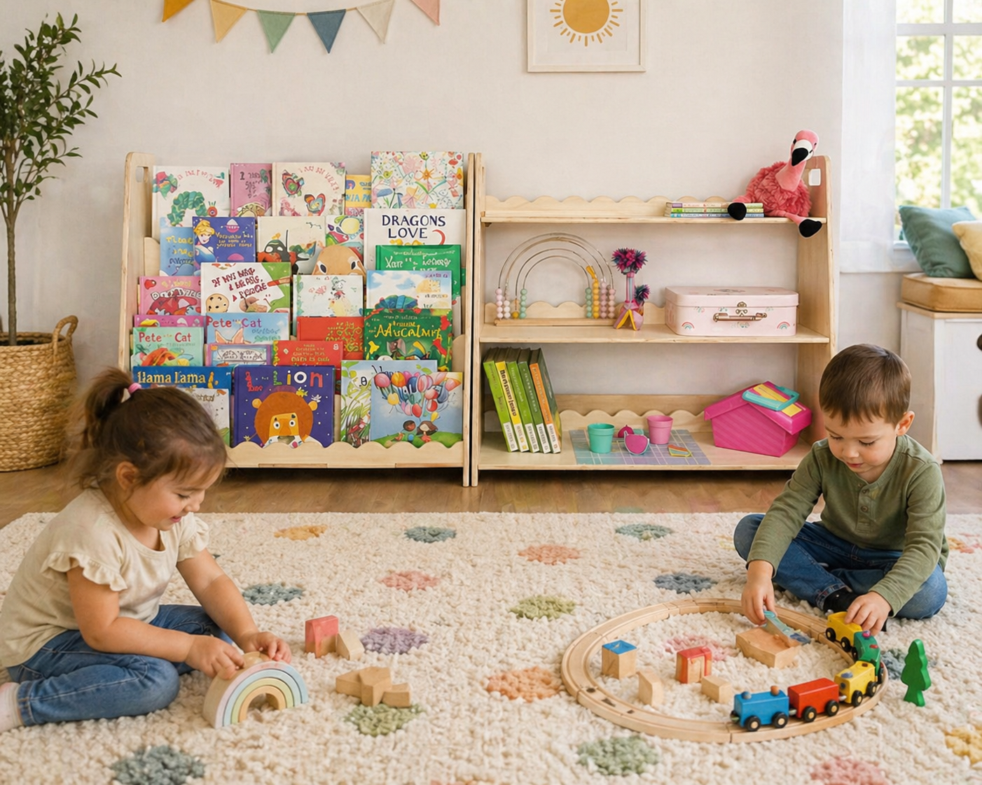 RAY+ROY- Scalloped Toy Shelf + Bookshelf