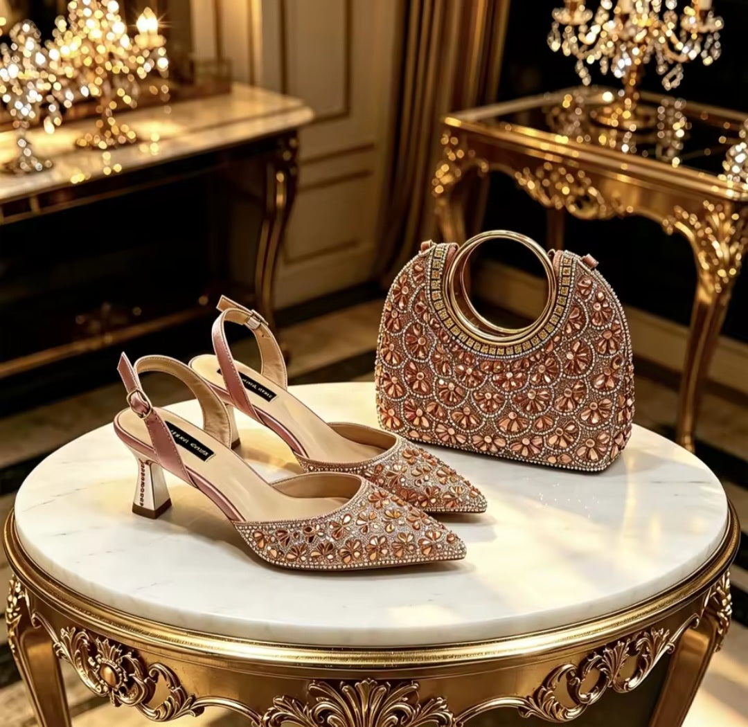 Latest Italian Ladies Shoes and Bag Set EDS42