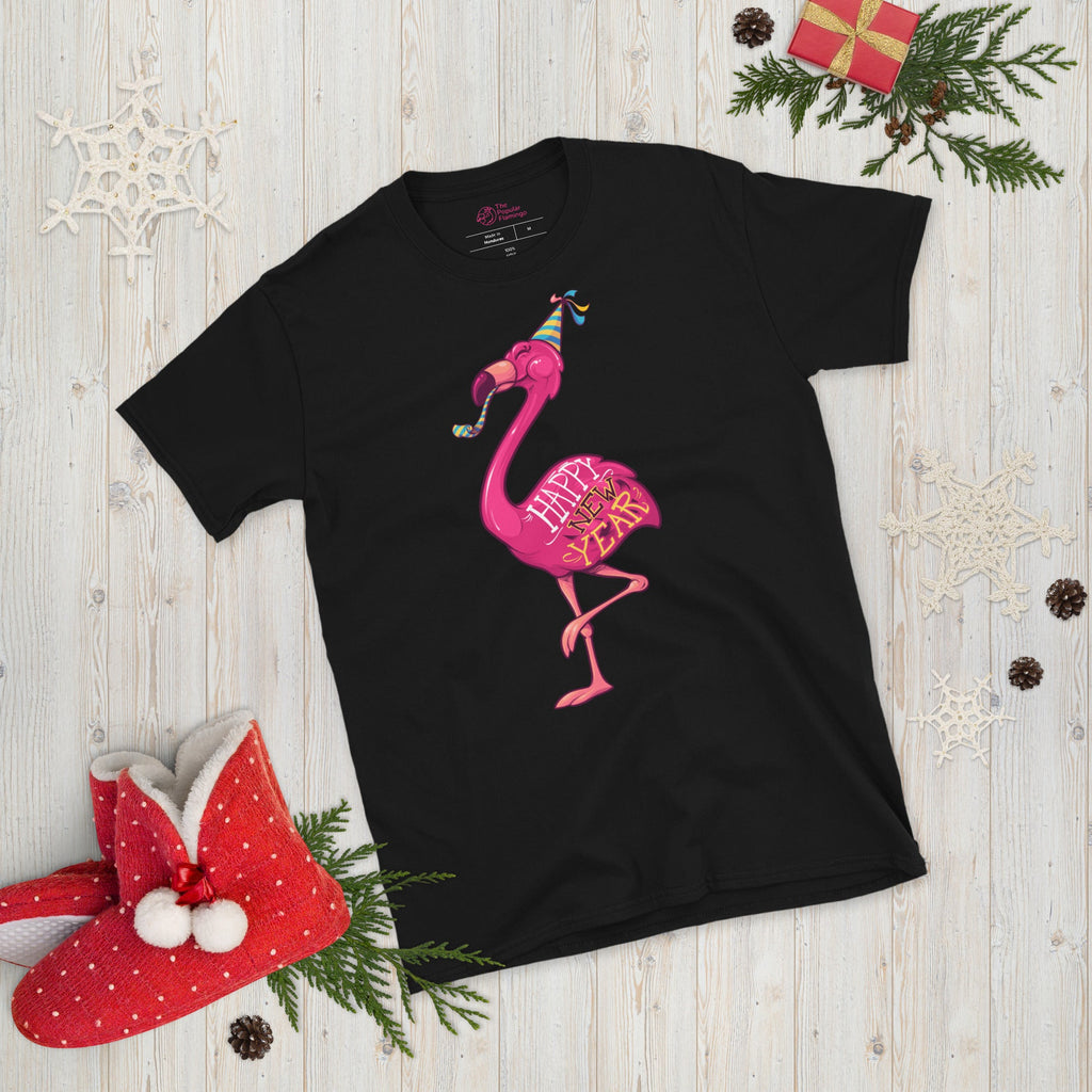Original The Popular Flamingo Happy New Year T-Shirt