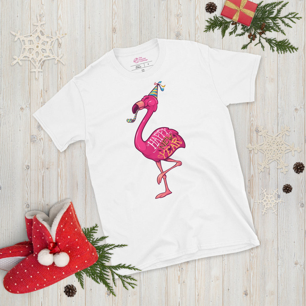 Original The Popular Flamingo Happy New Year T-Shirt