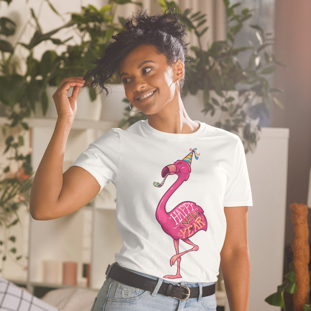 Original The Popular Flamingo Happy New Year T-Shirt