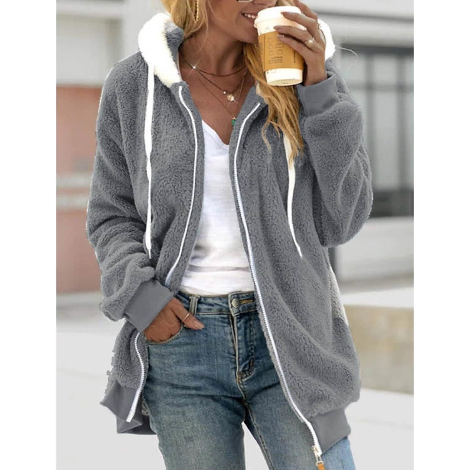 Women's Zip Fleece Hoodie Sweatshirt